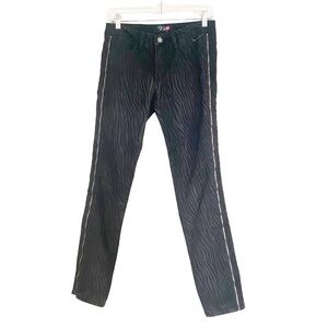 Te Amo Animal Print Black & Gray Jeans, Side Zipper Detail Size 5 - HSH 1007